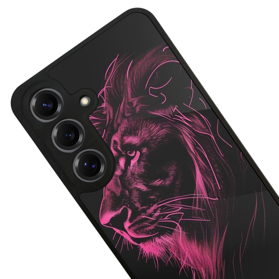 Samsung Galaxy S25 Uyumlu Aslan Tasarımlı Glossy Premium Kılıf