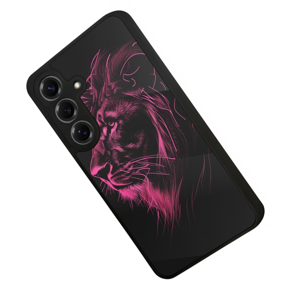 Samsung Galaxy S25 Uyumlu Aslan Tasarımlı Glossy Premium Kılıf