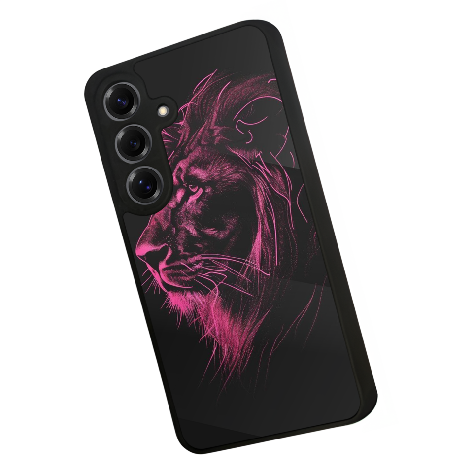 Samsung Galaxy S25 Uyumlu Aslan Tasarımlı Glossy Premium Kılıf
