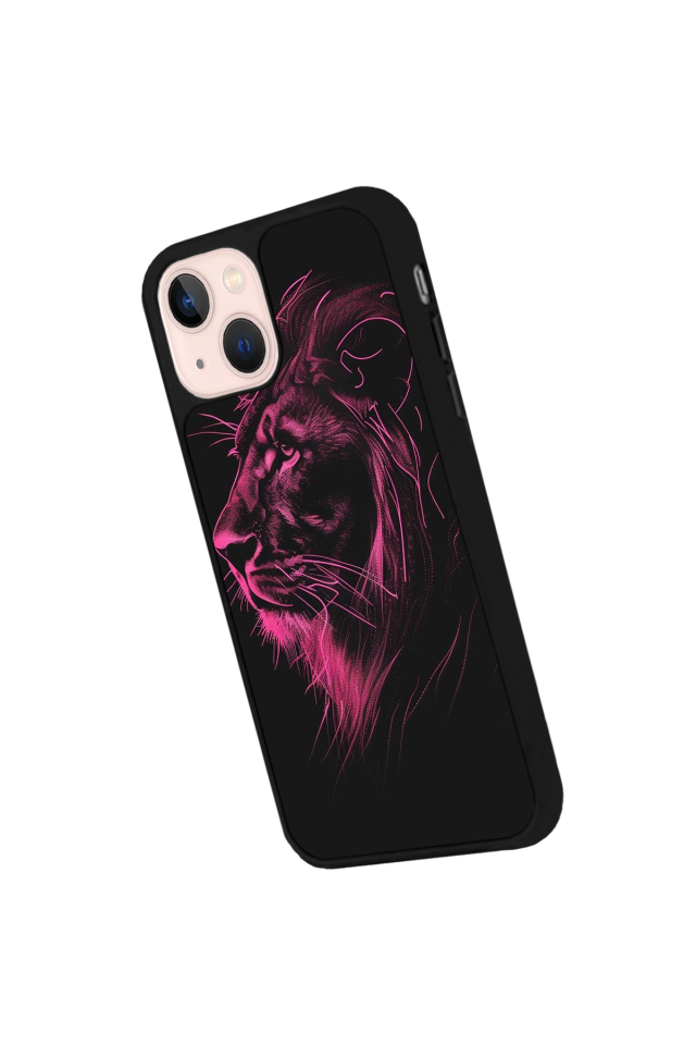 iPhone 13/14 Uyumlu Aslan Tasarımlı Glossy Premium Kılıf