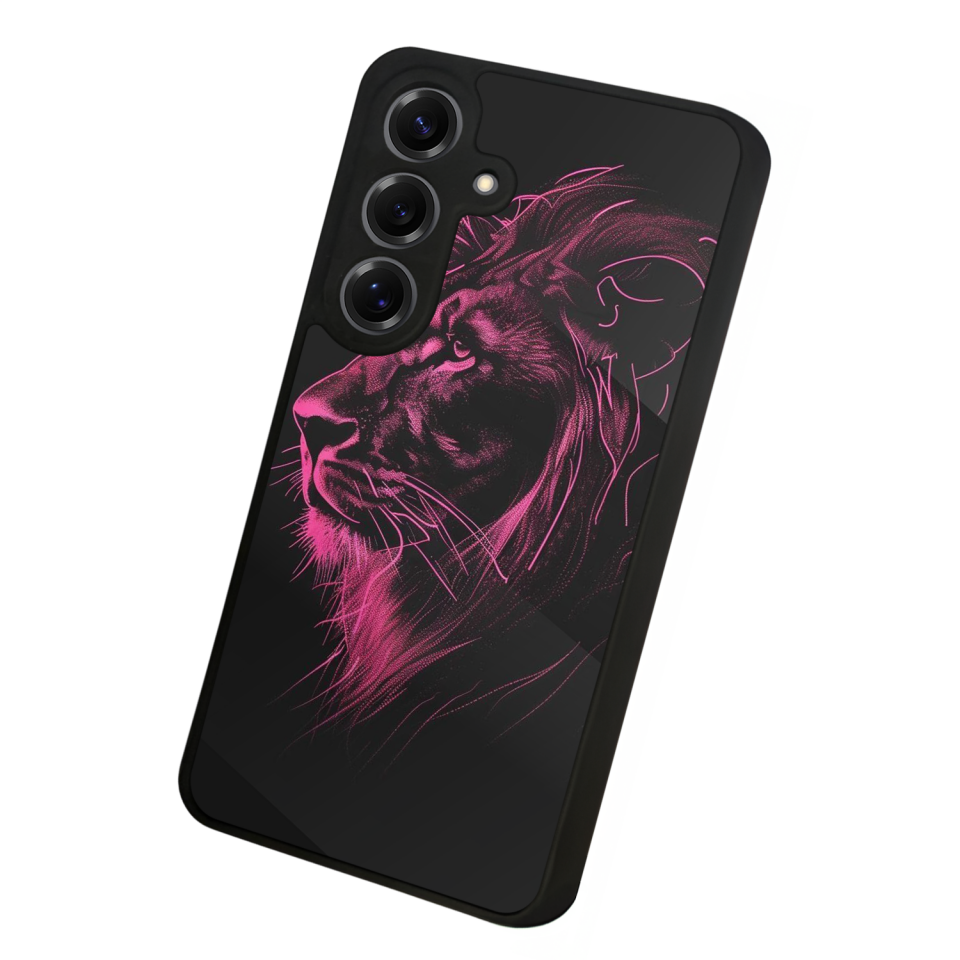 Samsung Galaxy S25 Uyumlu Aslan Tasarımlı Glossy Premium Kılıf