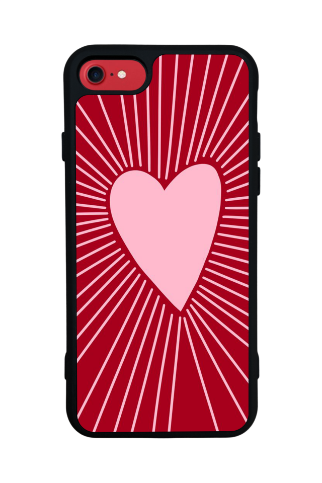 iPhone SE Uyumlu Kalp Love Tasarımlı Glossy Premium Kılıf