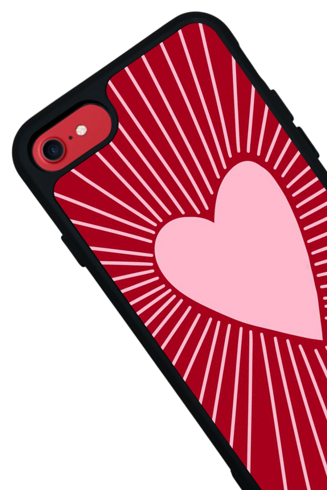 iPhone SE Uyumlu Kalp Love Tasarımlı Glossy Premium Kılıf