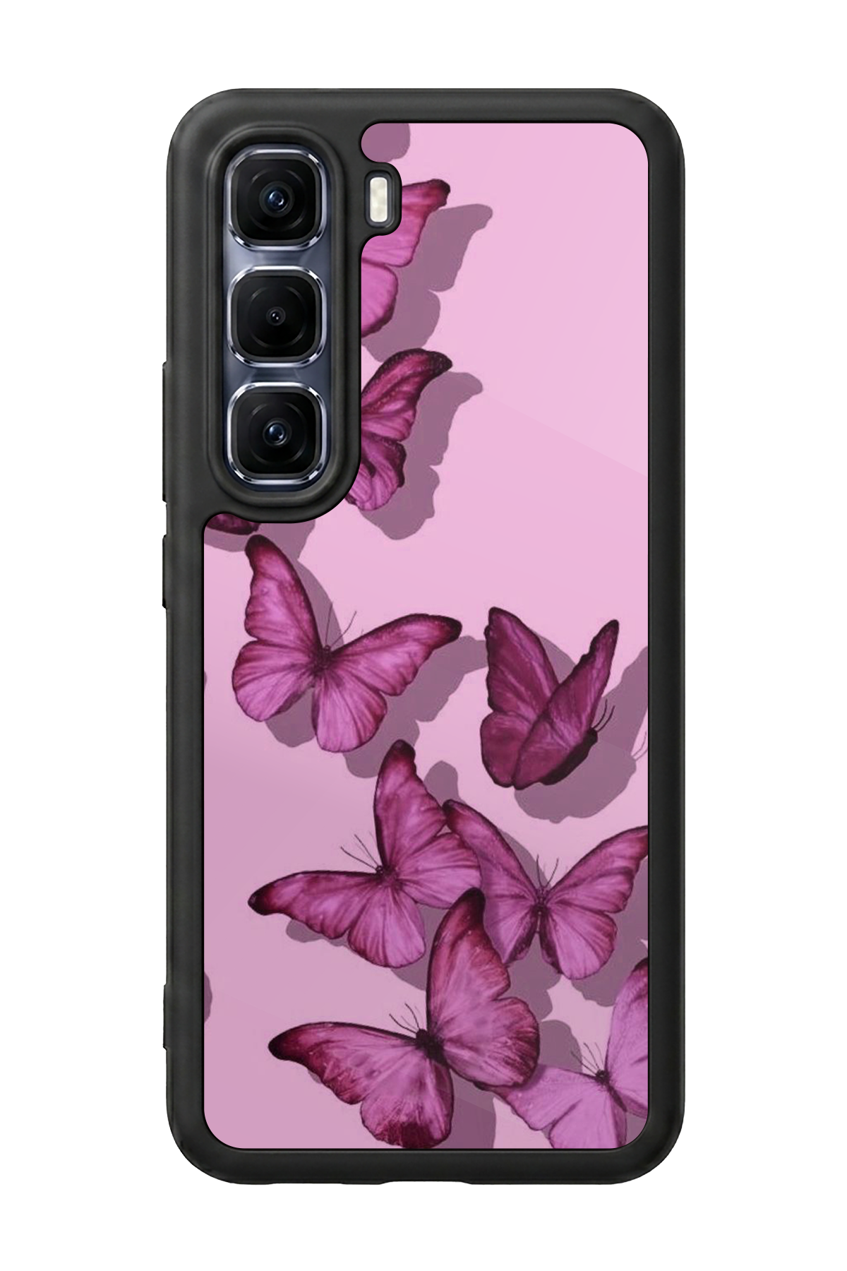 Infinix Hot 60 Pro Plus Uyumlu Kelebek Tasarımlı Glossy Premium Kılıf