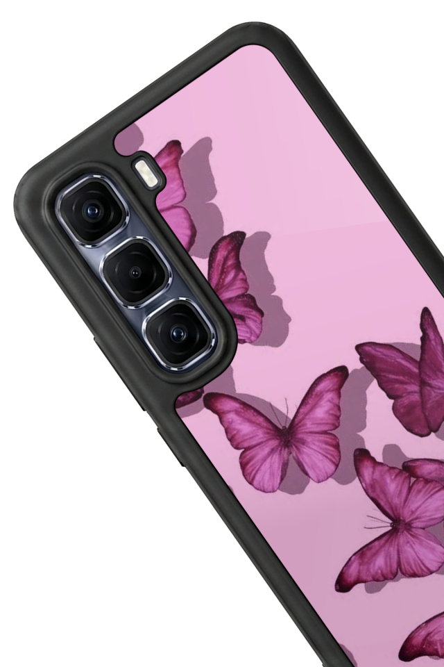 Infinix Hot 60 Pro Plus Uyumlu Kelebek Tasarımlı Glossy Premium Kılıf