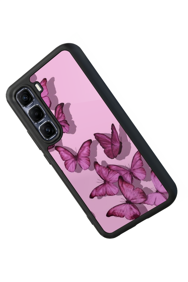 Infinix Hot 60 Pro Plus Uyumlu Kelebek Tasarımlı Glossy Premium Kılıf