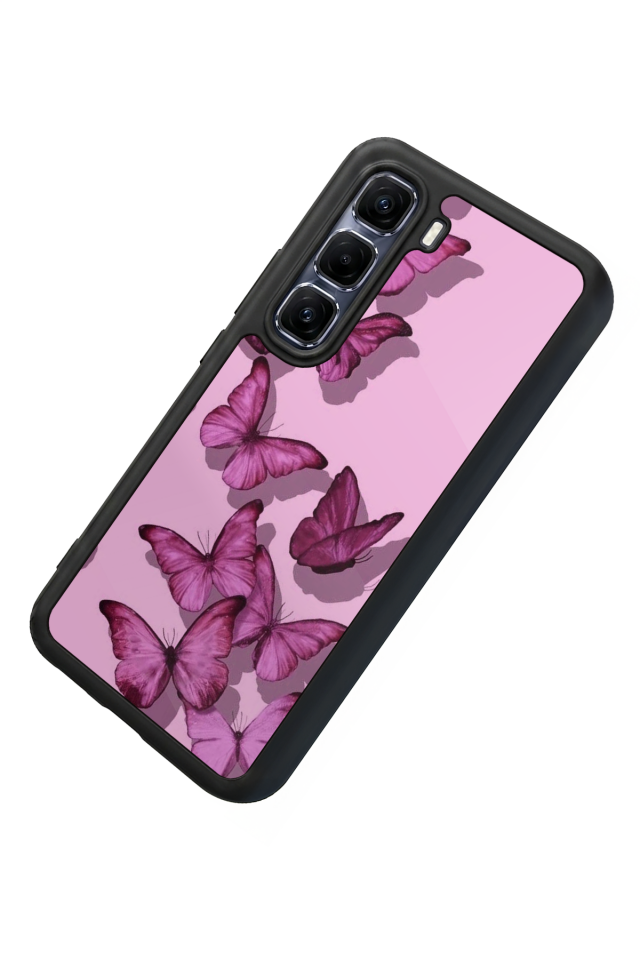 Infinix Hot 60 Pro Plus Uyumlu Kelebek Tasarımlı Glossy Premium Kılıf