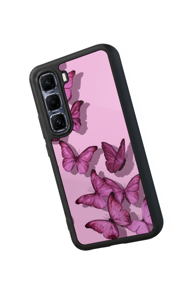 Infinix Hot 60 Pro Plus Uyumlu Kelebek Tasarımlı Glossy Premium Kılıf