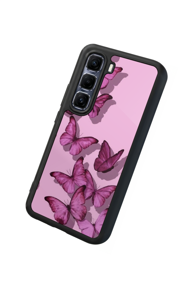 Infinix Hot 60 Pro Plus Uyumlu Kelebek Tasarımlı Glossy Premium Kılıf
