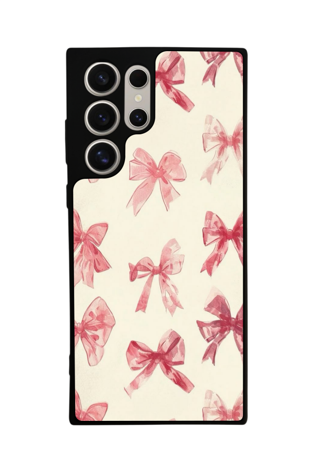 Samsung Galaxy S22 Ultra Uyumlu Kurdele Tasarımlı Glossy Premium Kılıf