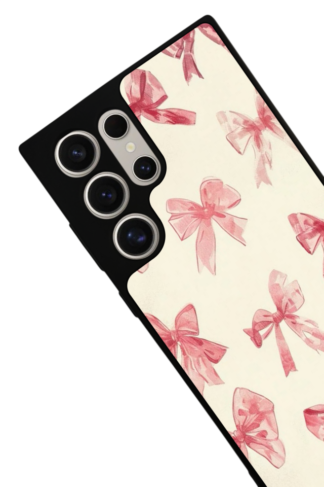 Samsung Galaxy S22 Ultra Uyumlu Kurdele Tasarımlı Glossy Premium Kılıf