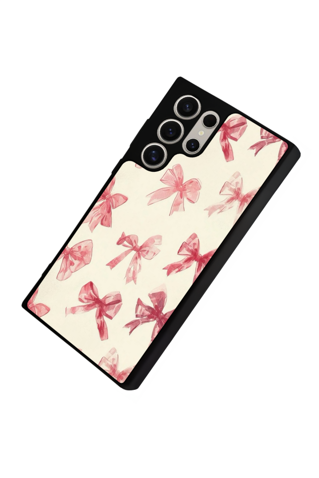 Samsung Galaxy S22 Ultra Uyumlu Kurdele Tasarımlı Glossy Premium Kılıf