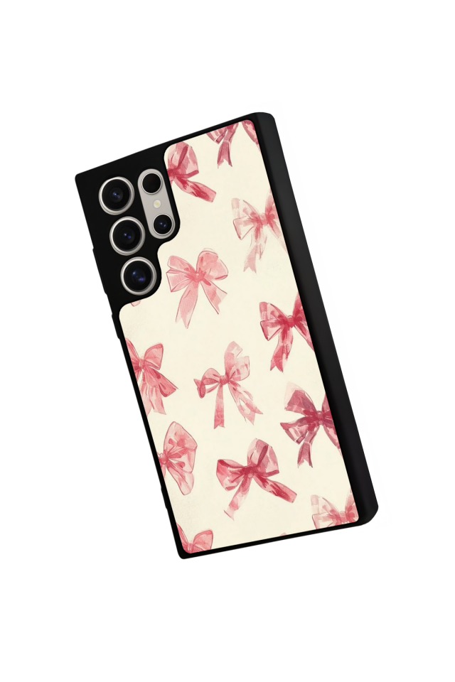 Samsung Galaxy S22 Ultra Uyumlu Kurdele Tasarımlı Glossy Premium Kılıf