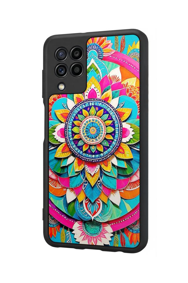 Samsung Galaxy M22 Uyumlu Mandala Tasarımlı Glossy Premium Kılıf
