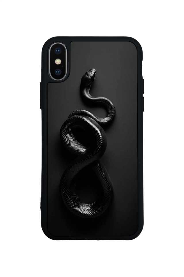 iPhone X/ XS Uyumlu Yılan Tasarımlı Glossy Premium Kılıf
