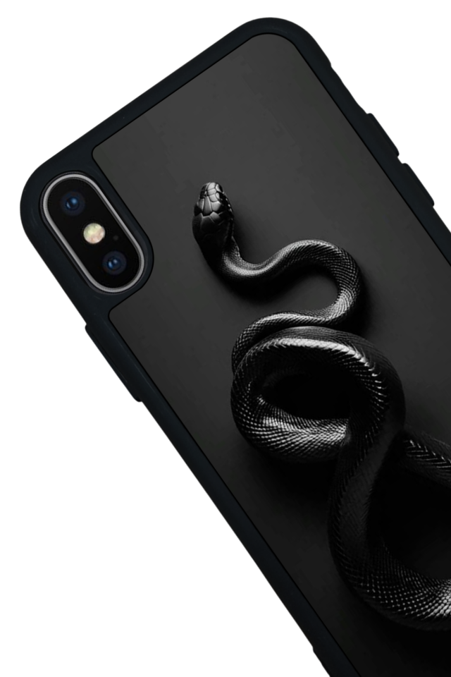 iPhone X/ XS Uyumlu Yılan Tasarımlı Glossy Premium Kılıf
