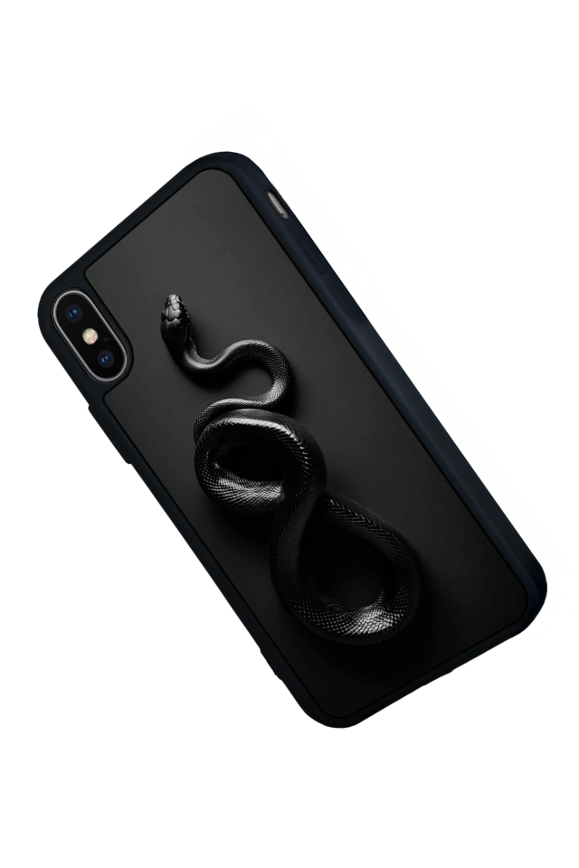iPhone X/ XS Uyumlu Yılan Tasarımlı Glossy Premium Kılıf