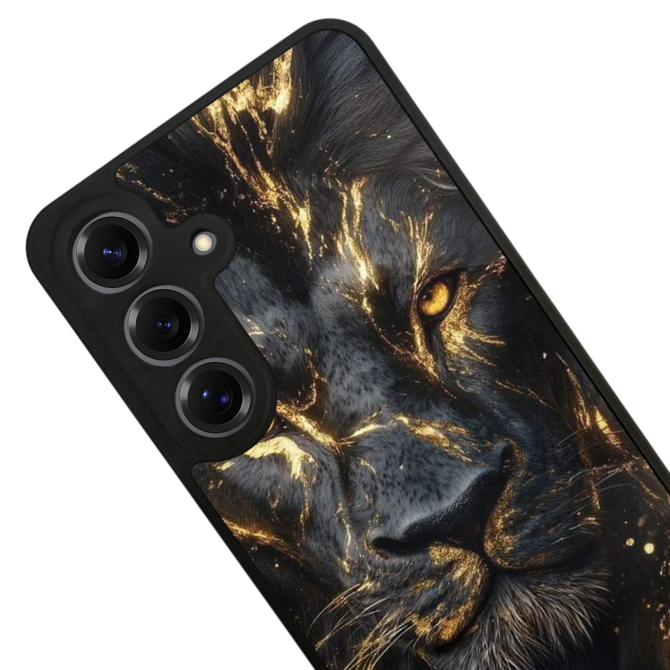 Samsung Galaxy S25 Uyumlu Aslan Tasarımlı Glossy Premium Kılıf