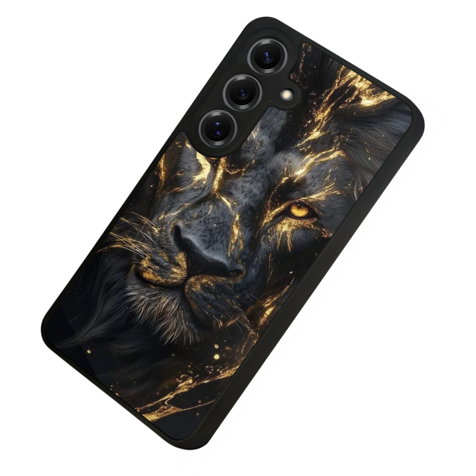 Samsung Galaxy S25 Uyumlu Aslan Tasarımlı Glossy Premium Kılıf