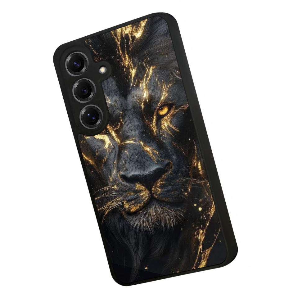 Samsung Galaxy S25 Uyumlu Aslan Tasarımlı Glossy Premium Kılıf