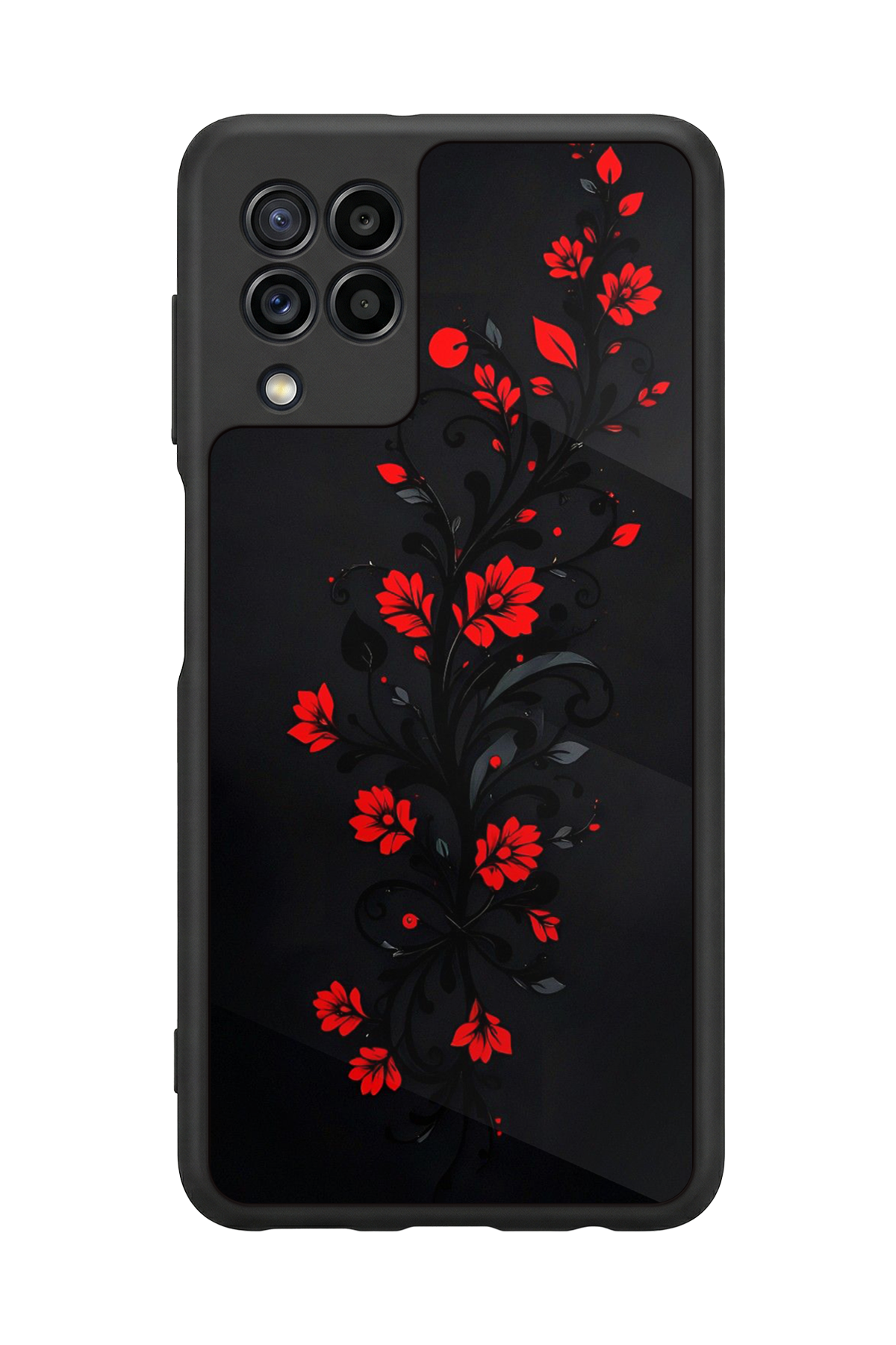 Samsung Galaxy M32 Uyumlu Floral Tasarımlı Glossy Premium Kılıf