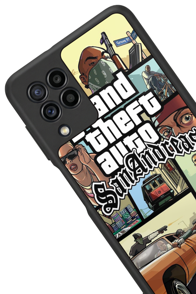 Samsung Galaxy M22 Uyumlu GTA Tasarımlı Glossy Premium Kılıf