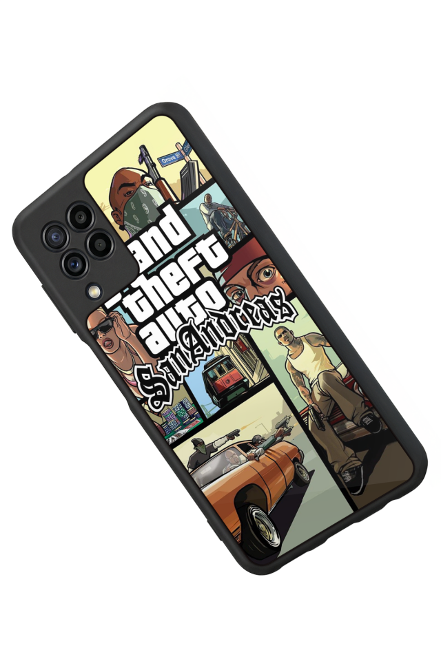 Samsung Galaxy M22 Uyumlu GTA Tasarımlı Glossy Premium Kılıf