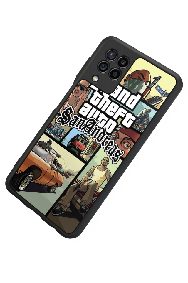 Samsung Galaxy M22 Uyumlu GTA Tasarımlı Glossy Premium Kılıf