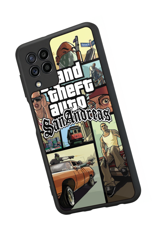 Samsung Galaxy M22 Uyumlu GTA Tasarımlı Glossy Premium Kılıf