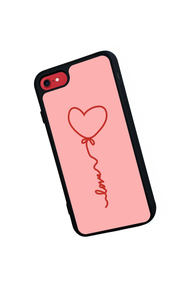 iPhone SE Uyumlu Kalp Love Tasarımlı Glossy Premium Kılıf