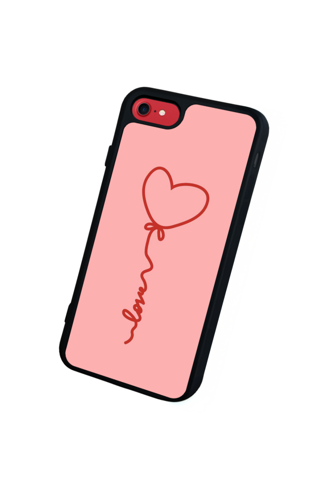 iPhone SE Uyumlu Kalp Love Tasarımlı Glossy Premium Kılıf