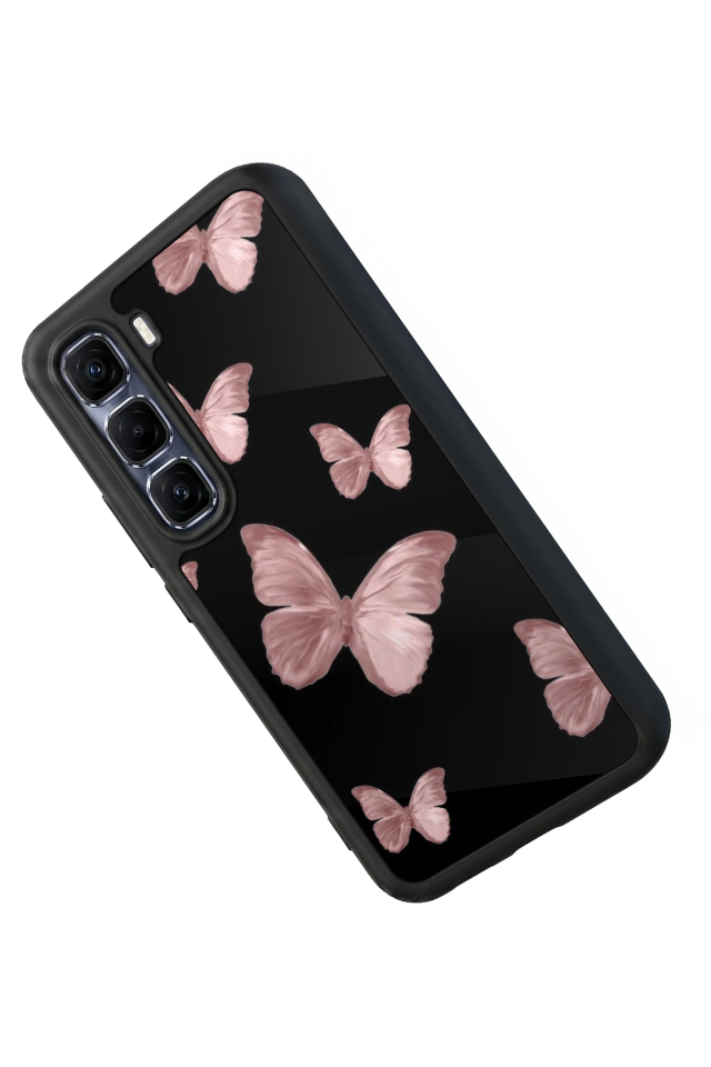 Infinix Hot 60 Pro Plus Uyumlu Kelebek Tasarımlı Glossy Premium Kılıf