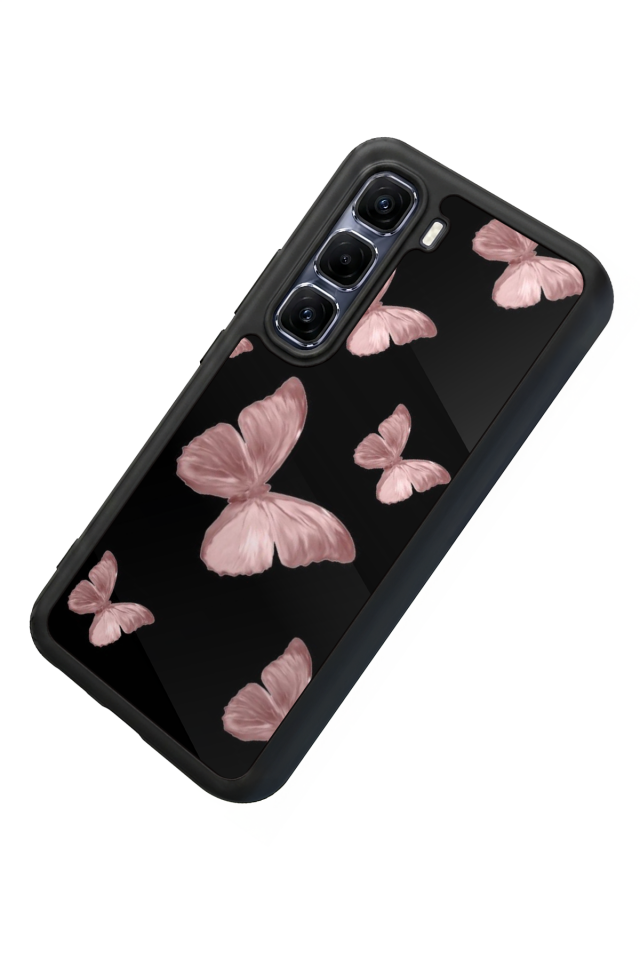 Infinix Hot 60 Pro Plus Uyumlu Kelebek Tasarımlı Glossy Premium Kılıf