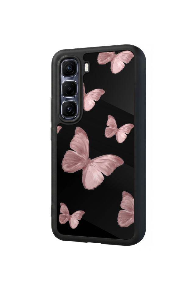 Infinix Hot 60 Pro Plus Uyumlu Kelebek Tasarımlı Glossy Premium Kılıf