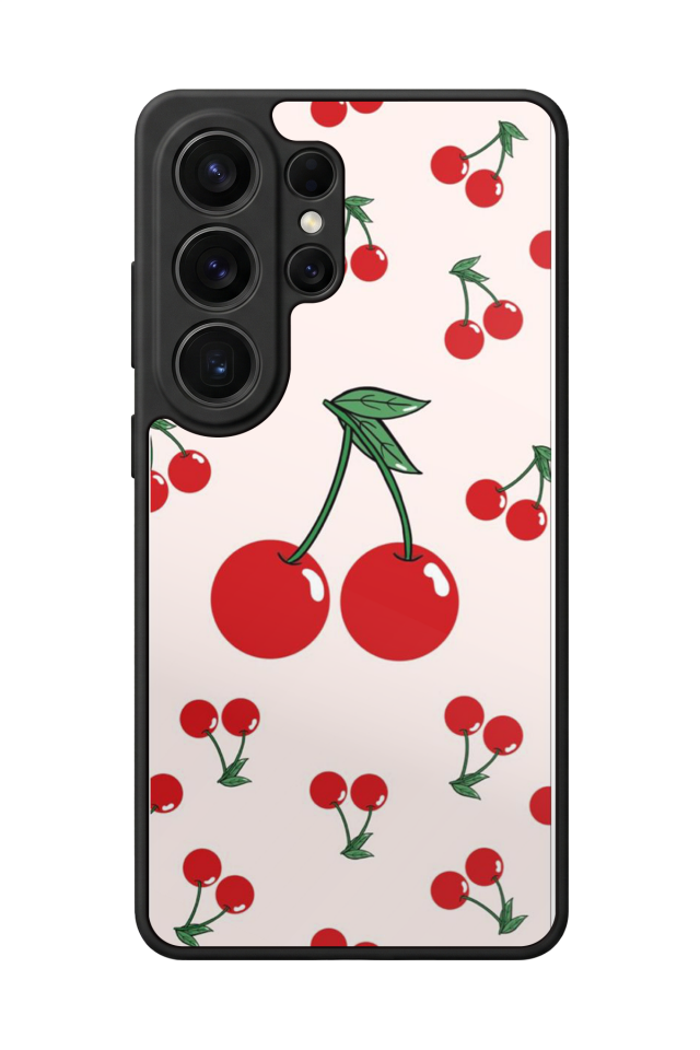 Samsung Galaxy S26 Ultra Uyumlu Kiraz Tasarımlı Glossy Premium Kılıf