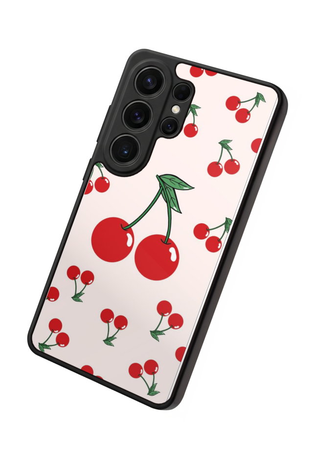 Samsung Galaxy S26 Ultra Uyumlu Kiraz Tasarımlı Glossy Premium Kılıf
