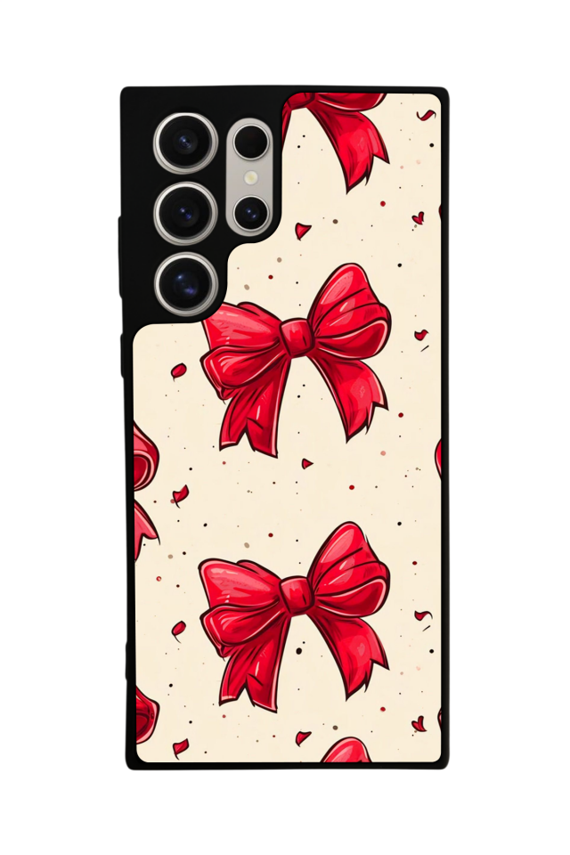 Samsung Galaxy S22 Ultra Uyumlu Kurdele Tasarımlı Glossy Premium Kılıf