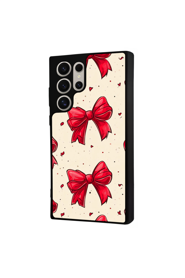 Samsung Galaxy S22 Ultra Uyumlu Kurdele Tasarımlı Glossy Premium Kılıf
