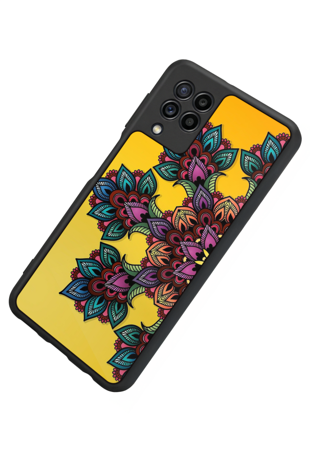 Samsung Galaxy M22 Uyumlu Mandala Tasarımlı Glossy Premium Kılıf
