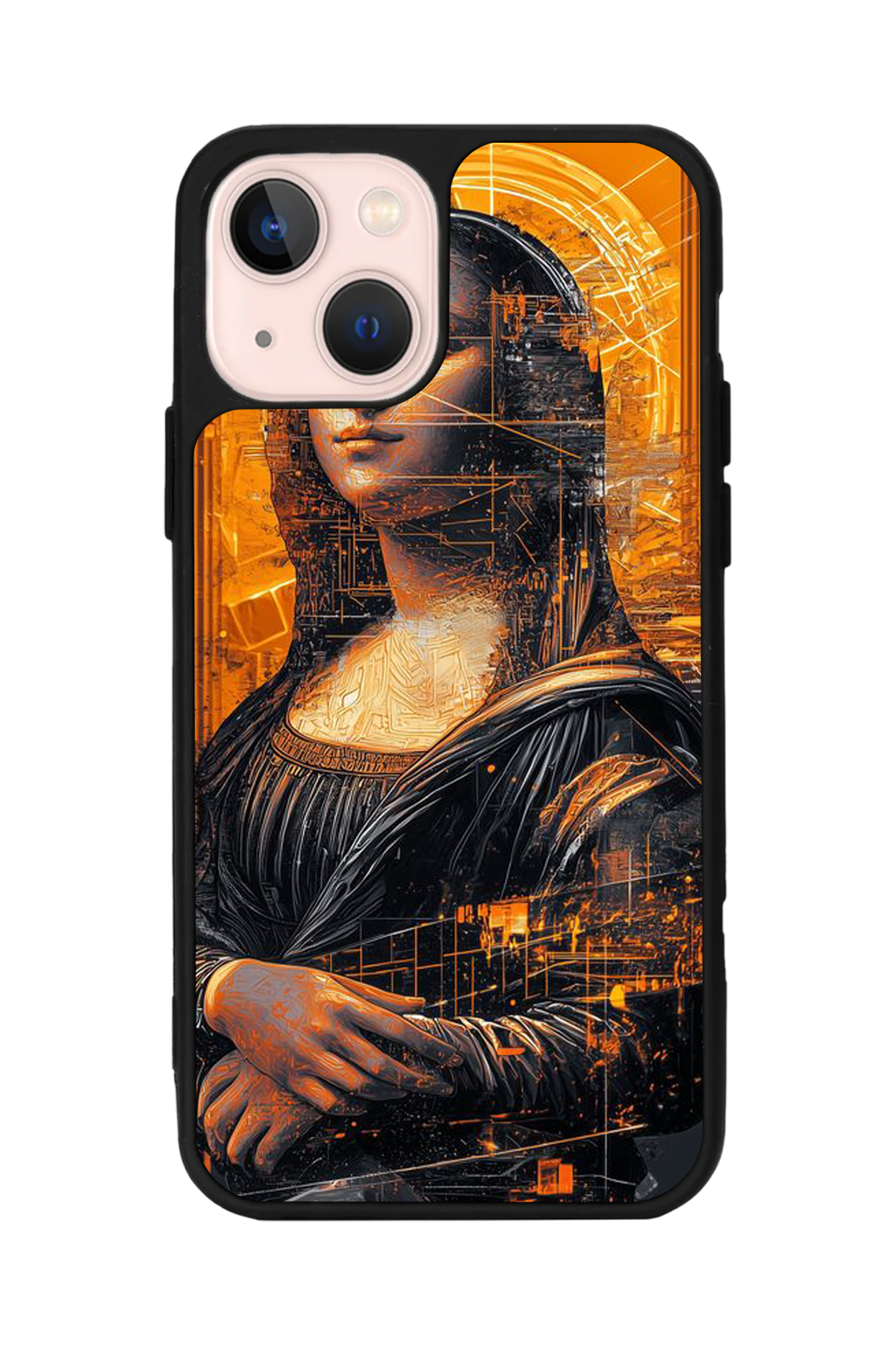 iPhone 13 Mini Uyumlu Monalisa Tasarımlı Glossy Premium Kılıf