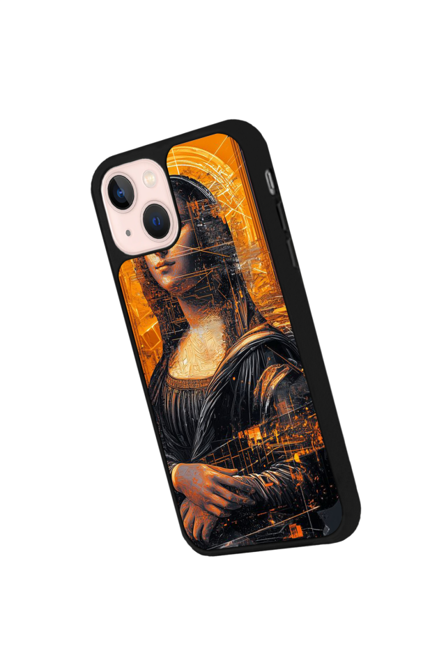 iPhone 13 Mini Uyumlu Monalisa Tasarımlı Glossy Premium Kılıf