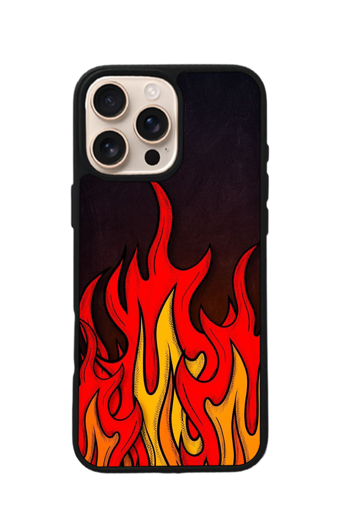 iPhone 15 Pro Max Uyumlu Retro Flame Patterns Tasarımlı Glossy Premium Kılıf