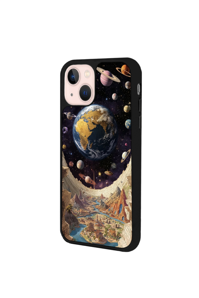 iPhone 14 Plus Uyumlu Uzay Tasarımlı Glossy Premium Kılıf