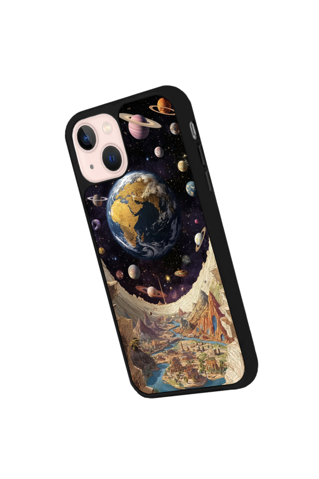 iPhone 14 Plus Uyumlu Uzay Tasarımlı Glossy Premium Kılıf