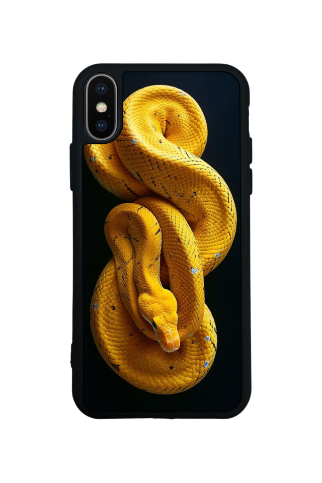 iPhone X/ XS Uyumlu Yılan Tasarımlı Glossy Premium Kılıf