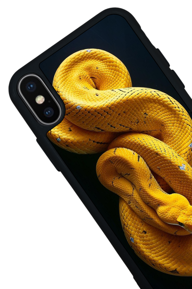 iPhone X/ XS Uyumlu Yılan Tasarımlı Glossy Premium Kılıf