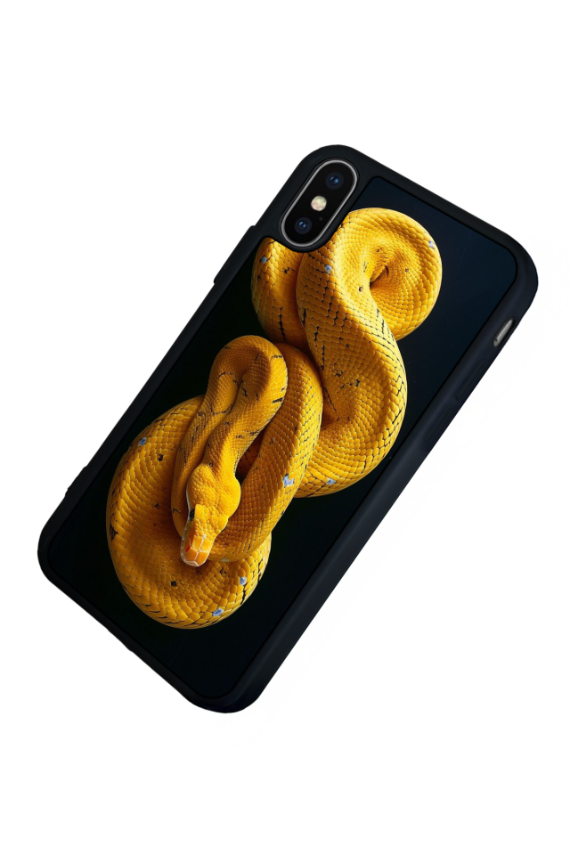 iPhone X/ XS Uyumlu Yılan Tasarımlı Glossy Premium Kılıf