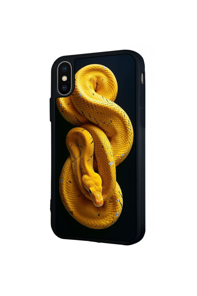 iPhone X/ XS Uyumlu Yılan Tasarımlı Glossy Premium Kılıf