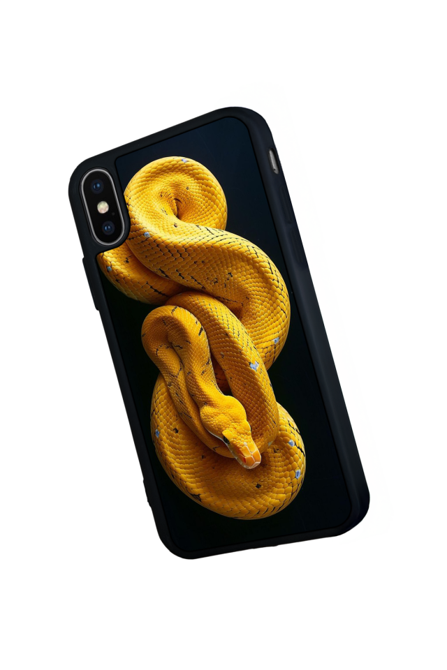 iPhone X/ XS Uyumlu Yılan Tasarımlı Glossy Premium Kılıf