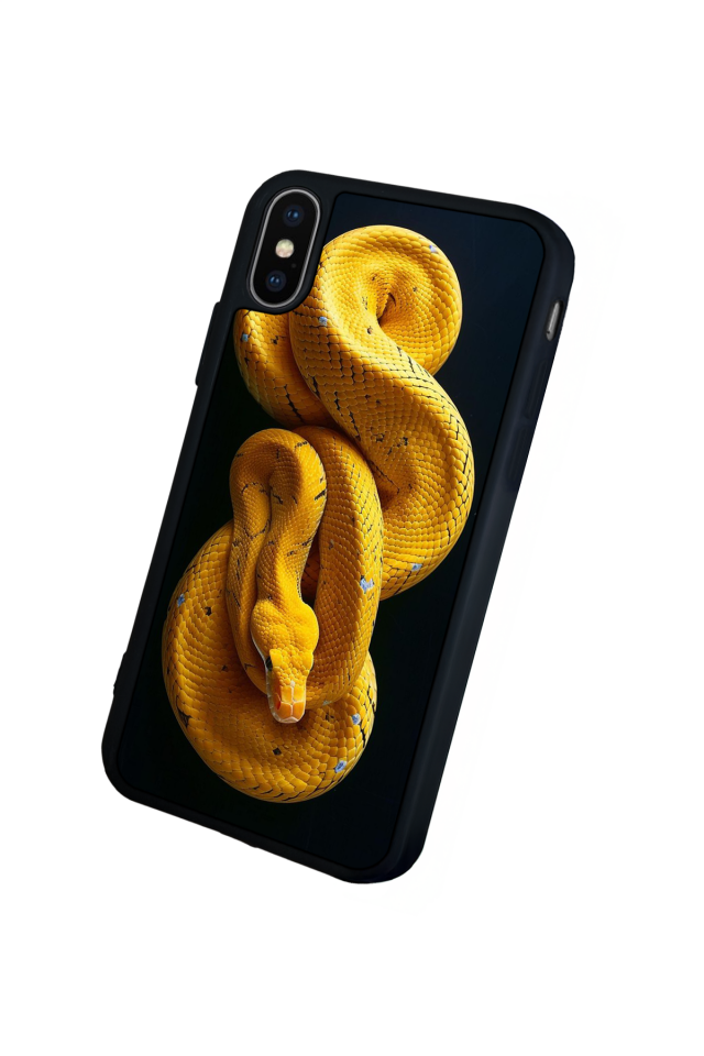 iPhone X/ XS Uyumlu Yılan Tasarımlı Glossy Premium Kılıf